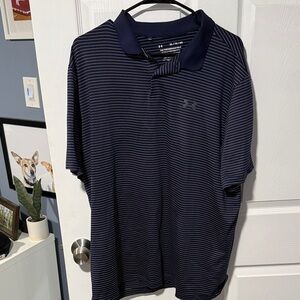 Under Armour Men's Dark Blue Striped Polo